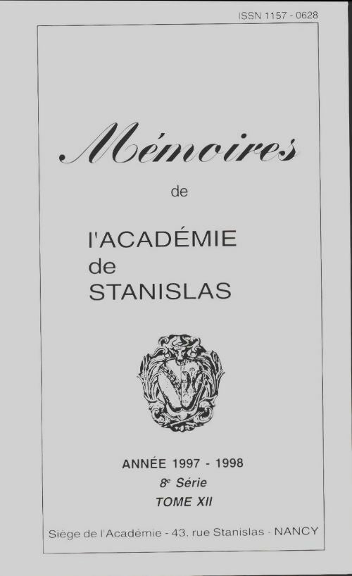 Livrenpoche : Mémoires de l'académie de Stanislas 8e série Tome XII - Collectif - Livre