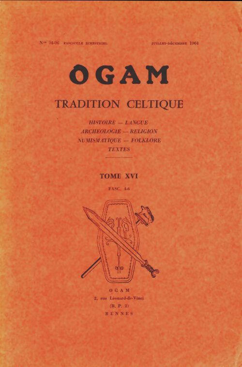 Livrenpoche : Ogam tradition celtique n°94/96 Tome XVI - fascicule 4-6 - Collectif - Livre