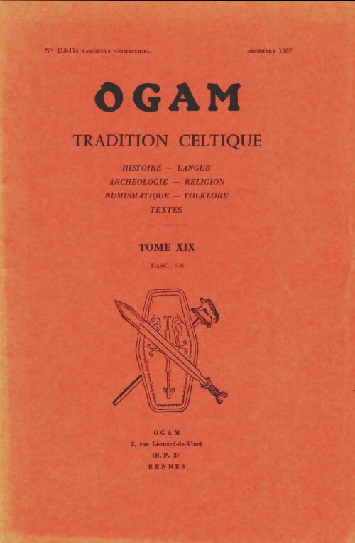 Livrenpoche : Ogam tradition celtique n°113-114 Tome XIX - fascicule 5-6 - Collectif - Livre
