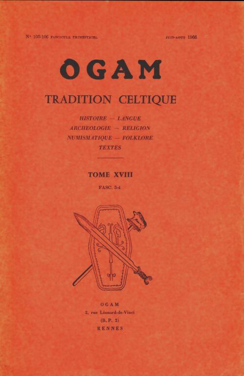 Livrenpoche : Ogam tradition celtique n°105-106 Tome XVIII fascicule 3-4 - Collectif - Livre