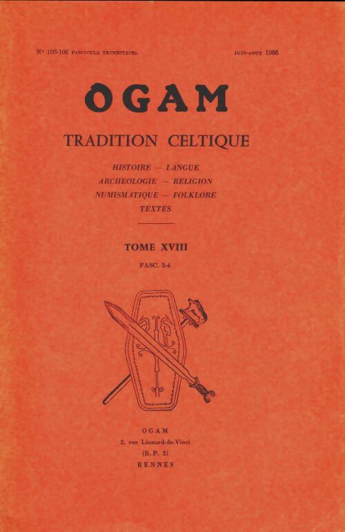 Ogam tradition celtique n°105-106 Tome XVIII fascicule 3-4 - Collectif -  Ogam poches divers - Livre