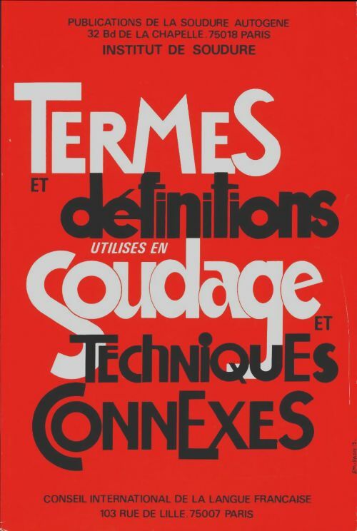 Livrenpoche : Termes et définitions utilisés en soudage et techniques connexes - Collectif - Livre