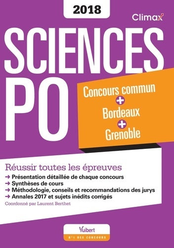 Livrenpoche : Concours sciences po 2018 5e edt - Laurent Berthet - Livre