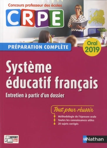 Livrenpoche : Système éducatif français - oral 2019 - préparation complète - crpe - Alain Corneloup - Livre