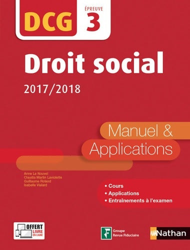 Livrenpoche : Droit social - DCG 3 - manuel et applications - Collectif - Livre