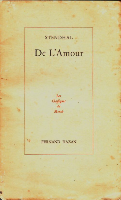 Livrenpoche : De l'amour - Stendhal - Livre