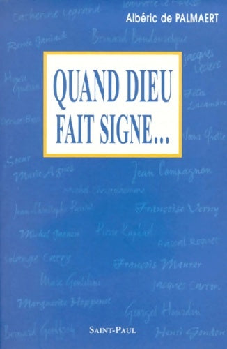 Livrenpoche : Quand dieu fait signe... - Albéric De Palmaert - Livre