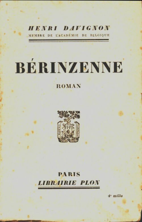 Livrenpoche : Bérinzenne - Henri Davignon - Livre