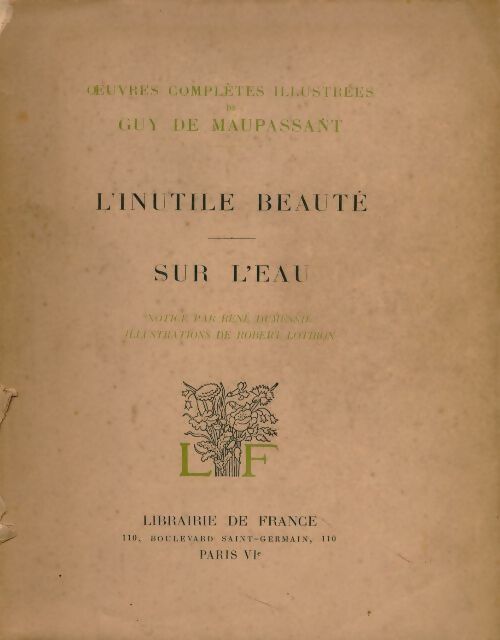 Livrenpoche : L'inutile beauté / Sur l'eau - Guy De Maupassant - Livre