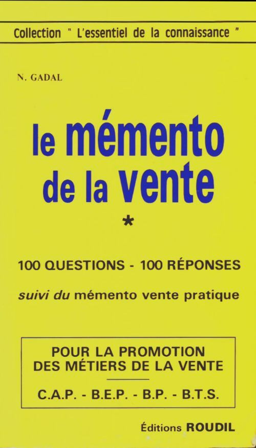 Livrenpoche : Le mémento de la vente - Nadine Gadal - Livre