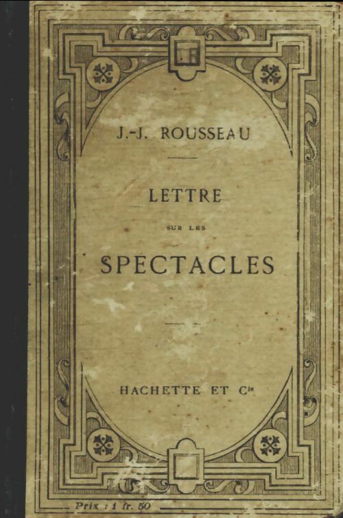 Livrenpoche : Lettres sur les spectacles - Jean-Jacques Rousseau - Livre