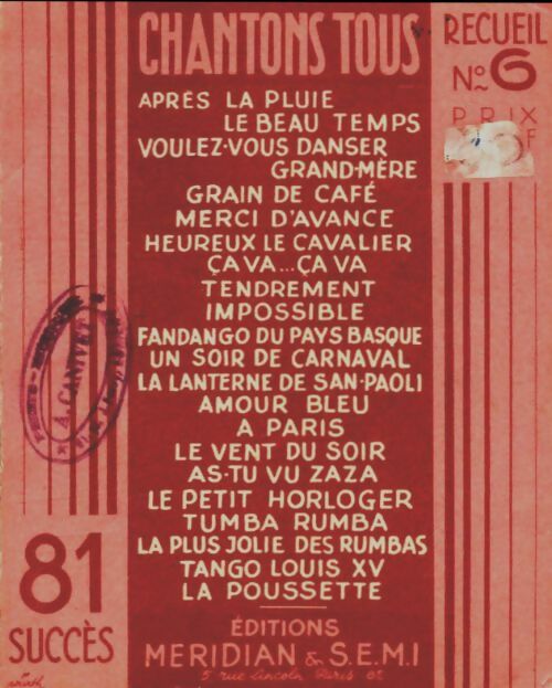 Livrenpoche : Chantons tous n°6 - Collectif - Livre