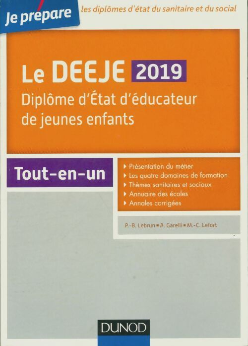 Livrenpoche : Le DEEJE  2019 : diplôme d'État d'éducateur de jeunes enfants - Collectif - Livre