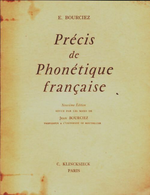 Livrenpoche : Précis historique de phonétique française - Édouard Bourciez - Livre