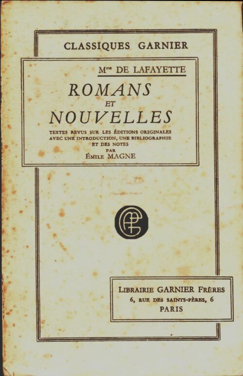 Livrenpoche : Romans et nouvelles  - Mme De Lafayette - Livre