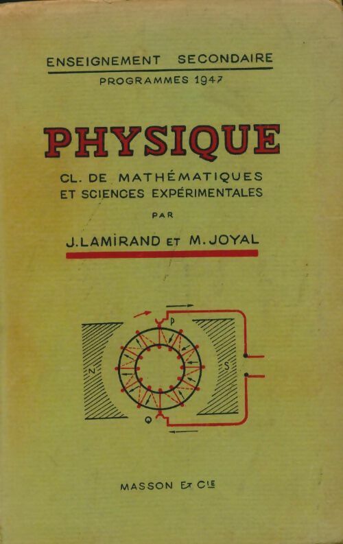 Livrenpoche : Physique. Classe de mathématiques et sciences expérimentales - M. Joyal - Livre