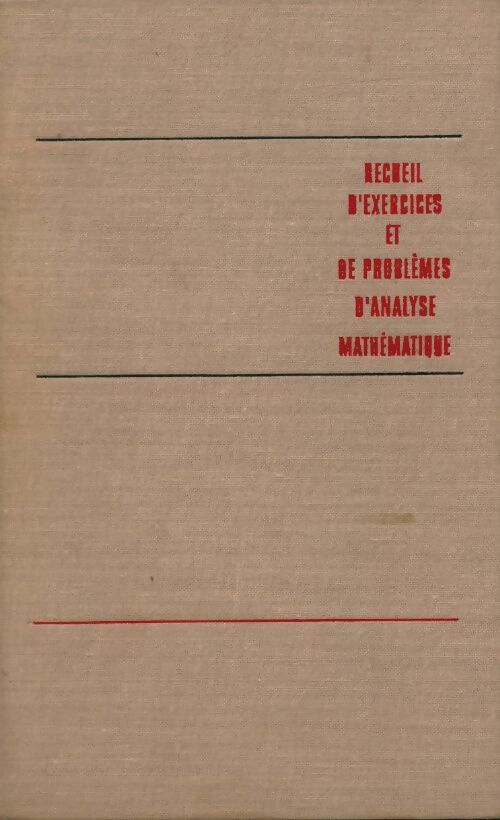 Livrenpoche : Recueil d'exercices et de problèmes d'analyse mathématique - Collectif - Livre