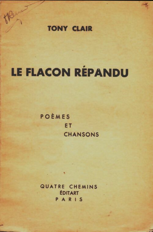 Livrenpoche : Le flacon répandu - Tony Clair - Livre