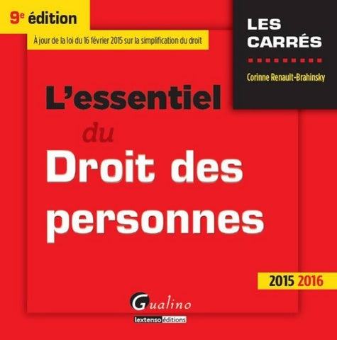 Livrenpoche : L'essentiel du droit des personnes - Corinne Renault-Brahinsky - Livre
