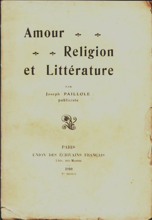 Livrenpoche : Amour, religion et littérature - Joseph Paillole - Livre