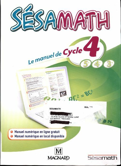 Livrenpoche : Sésamath. Manuel du cycle 4 - Collectif - Livre
