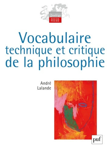 Livrenpoche : Vocabulaire technique et critique de la philosophie - A. Lalande - Livre