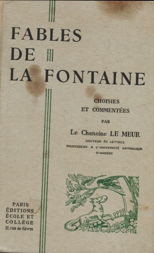 Livrenpoche : Fables de la Fontaine - Chanoine Le Meur - Livre
