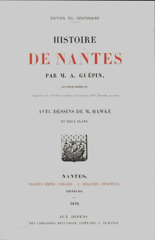 Livrenpoche : Histoire de Nantes - M.A Guépin - Livre