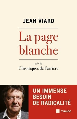 Livrenpoche : La page blanche / Chroniques de l'arrière - Jean Viard - Livre