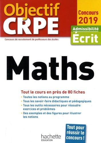 Livrenpoche : Maths CRPE Admissibilité écrit 2019 - Collectif - Livre