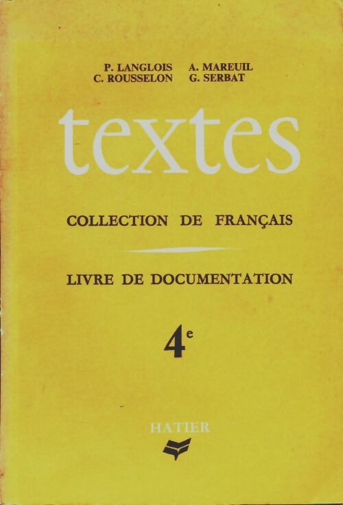 Livrenpoche : Textes livre de documentation 4e - Collectif - Livre