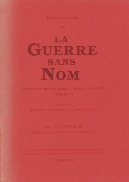 Livrenpoche : La guerre sans nom - Guy Pervillé - Livre