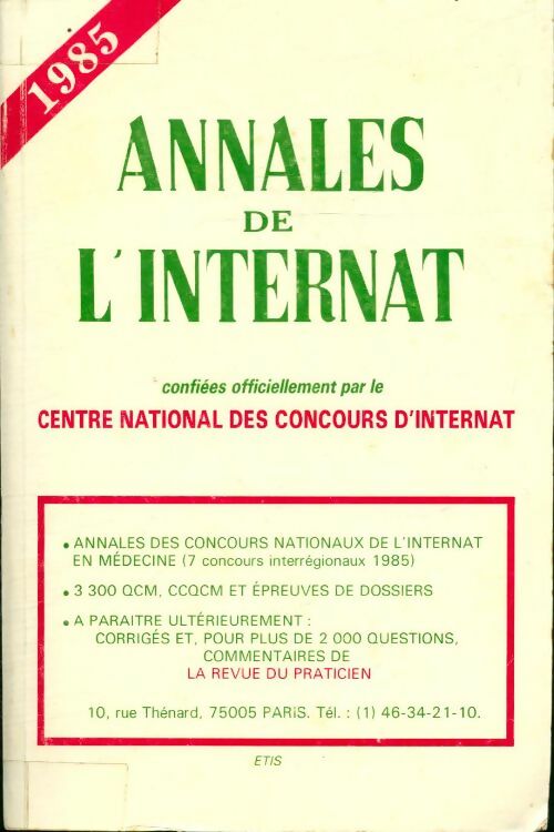 Livrenpoche : Annales de l'internat 1985 - Collectif - Livre
