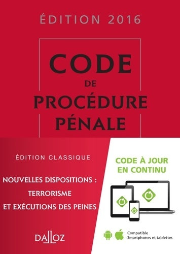 Livrenpoche : Code de procédure pénale 2016 - 57e éd - Coralie Ambroise-Castérot - Livre