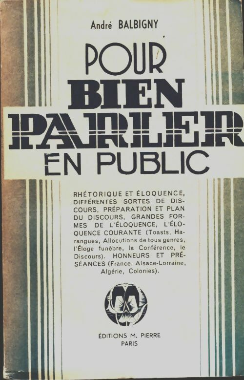 Livrenpoche : Pour bien parler en public - André Balbigny - Livre