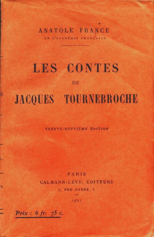 Les contes de Jacques Tournebroche - Anatole France -  Calmann-Lévy Poche - Livre