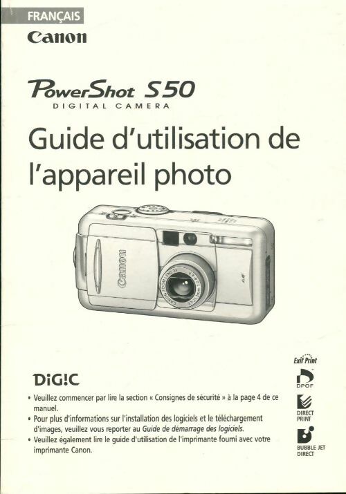 Livrenpoche : Power shot S50 guide d'utilisation de l'appareil photo - Collectif - Livre
