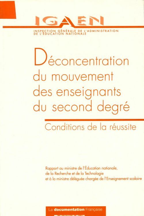 Livrenpoche : Déconcentration du mouvement des enseignants du second degré - Collectif - Livre