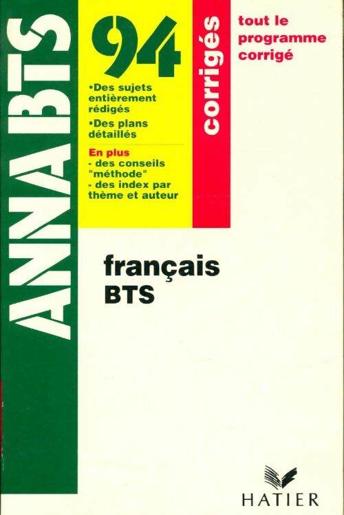 Livrenpoche : AnnaBTS 94 Français corrigés - Annick Brillant - Livre
