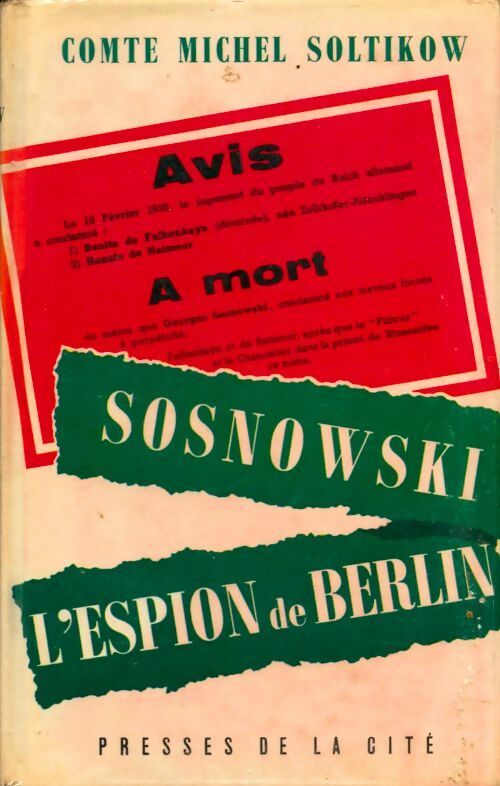 Livrenpoche : Sosnowski l'espion de Berlin - Michel Soltikow - Livre