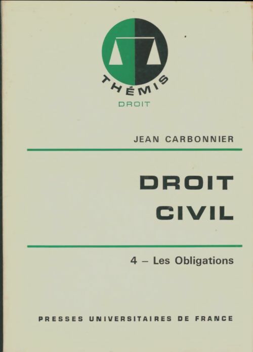 Livrenpoche : Droit civil Tome IV - Jean Carbonnier - Livre