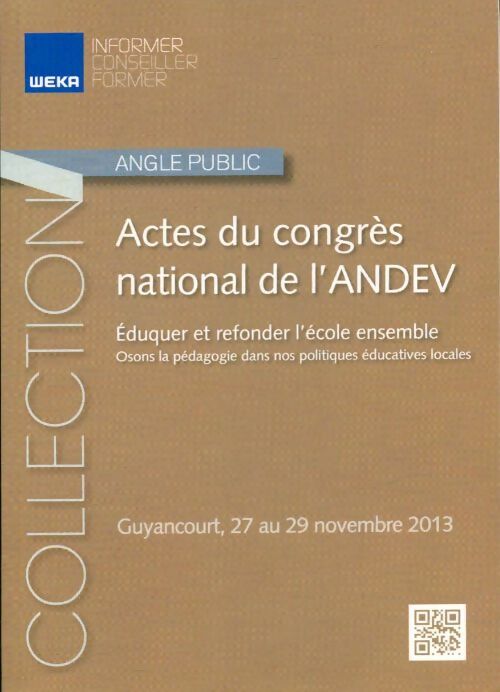 Livrenpoche : Actes du congrès national de l'ANDEV 2013 - Collectif - Livre