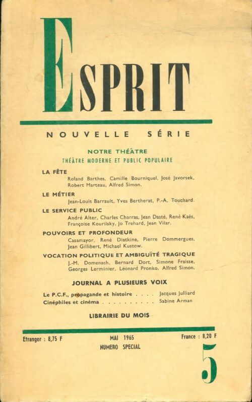 Livrenpoche : Esprit mai 1965 - Collectif - Livre