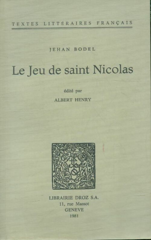 Livrenpoche : Le jeu de Saint Nicolas - Jean Bodel - Livre