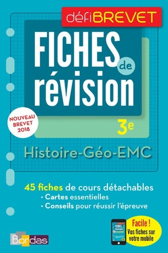 Histoire géo EMC 3e - Martine Lassus -  Défibrevet - Livre
