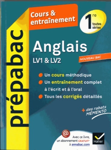Livrenpoche : Anglais 1ère LV1 et LV2, cours & entraînement - Catherine Terré - Livre