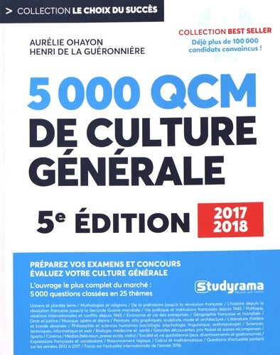 Livrenpoche : 5000 QCM de culture générale 2017/2018 - Aurélie Ohayon - Livre