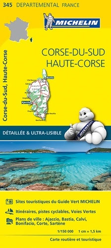 Livrenpoche : Carte départemental michelin corse-du-sud haute-corse - Collectif - Livre