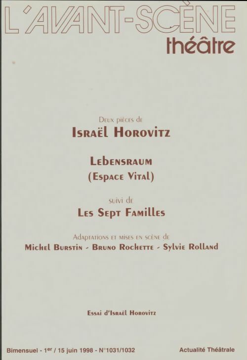 Livrenpoche : L'avant-scène théâtre Revue n°1031/1032 : Lebensraum - Collectif - Livre