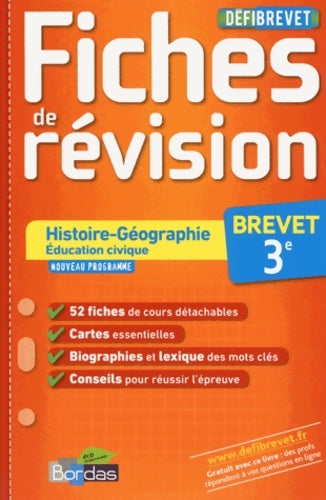 Histoire-Géographie-Education civique 3e - Martine Lassus-Pucheu -  Défibrevet - Livre